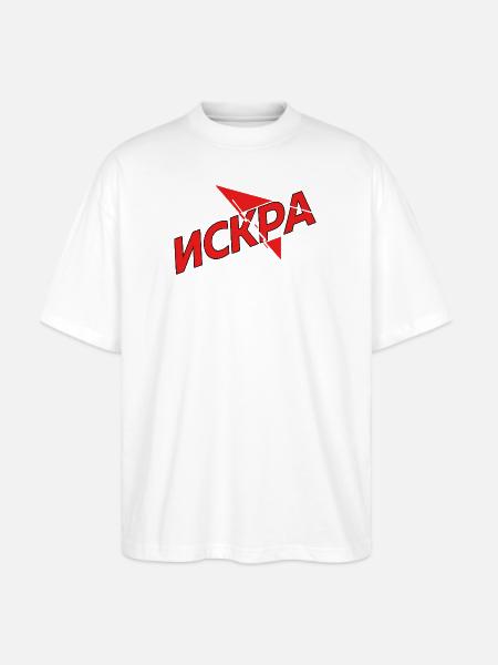 Iskra Red Spark Logo - Stanley/Stella Blaster Oversized T-Shirt  - white