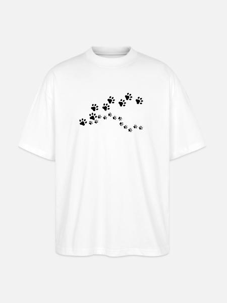 Pawprint Trail - Stanley/Stella Blaster Oversized T-Shirt - white