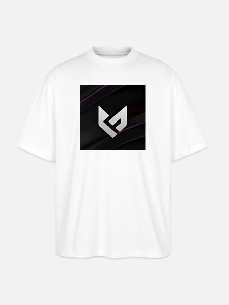 Geometric Monogram Glyph - Stanley/Stella Blaster Oversized T-Shirt - white