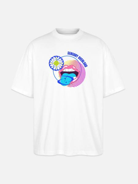 Sensory Overload Glitch Aesthetic - Stanley/Stella Blaster Oversized T-Shirt - white