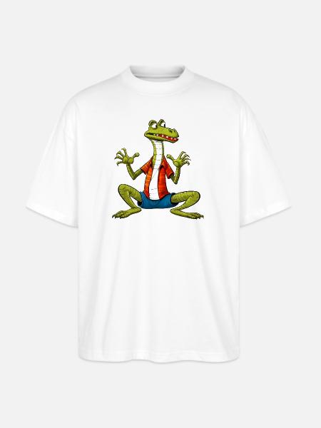 Yogi Lizard - Stanley/Stella Blaster Oversized T-Shirt  - white