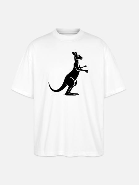 kangaroo - Stanley/Stella Blaster Oversized T-Shirt - white