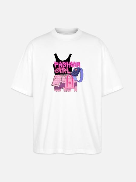 Fashion Girl:Chic and Condident - Stanley/Stella Blaster Oversized T-Shirt - white
