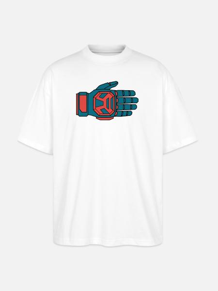 Secure Downhill Glove BMX Rider - Stanley/Stella Blaster Oversized T-Shirt - white