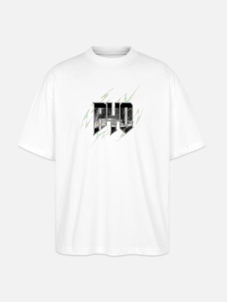Electric WU Glyph with Lightning - Stanley/Stella Blaster Oversized T-Shirt - white