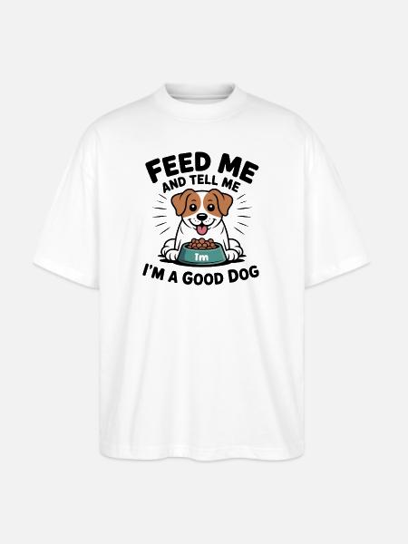 Happy Pup Meal Moment - Stanley/Stella Blaster Oversized T-Shirt - white