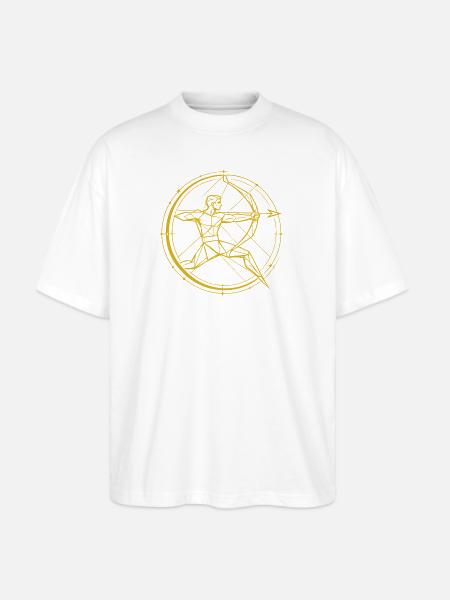 Geometric Vitruvian Circle - Stanley/Stella Blaster Oversized T-Shirt - white