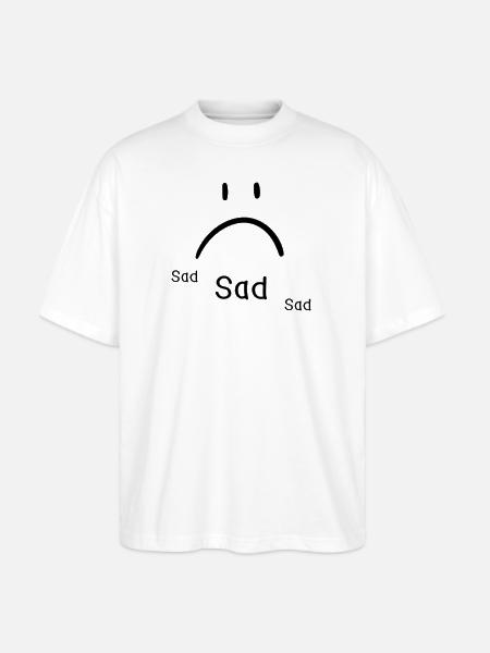 sad face - Stanley/Stella Blaster Oversized T-Shirt - white