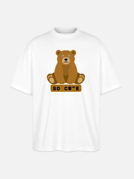 So Cute Bear Illustration - Stanley/Stella Blaster Oversized T-Shirt - white