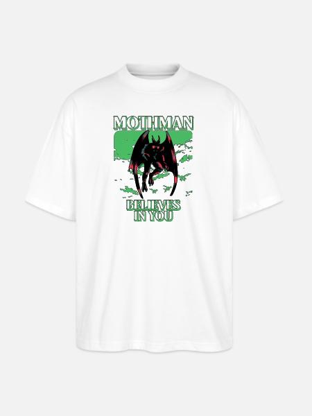 Mothman Believes In You - Stanley/Stella Blaster Oversized T-Shirt  - white