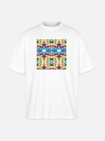 Kaleidoscope Ripple Tie Dye - Stanley/Stella Blaster Oversized T-Shirt - white