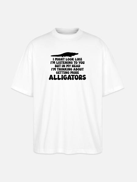 Alligator Reptil - Stanley/Stella Blaster Oversized T-Shirt - white