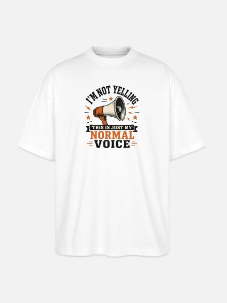 Normal Voice Megaphone Tee - Stanley/Stella Blaster Oversized T-Shirt - white