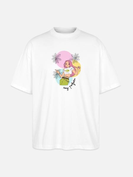 Pastel Leafy Heroine - Stanley/Stella Blaster Oversized T-Shirt - white