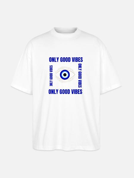 beautiful blue eyes - Stanley/Stella Blaster Oversized T-Shirt  - white