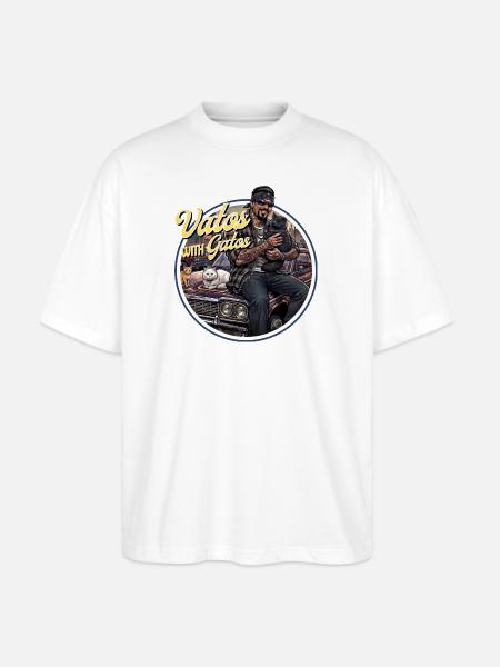 Vatos with Gatos - Stanley/Stella Blaster Oversized T-Shirt  - white