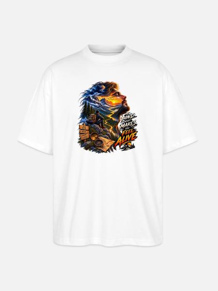 Feel Alive Summit Adventure - Stanley/Stella Blaster Oversized T-Shirt - white