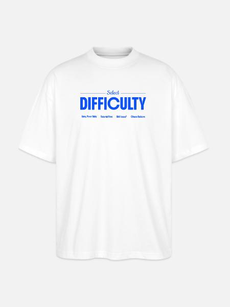 Select Difficulty Gaming - Stanley/Stella Blaster Oversized T-Shirt - white