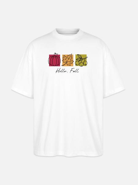 Hello Fall - Stanley/Stella Blaster Oversized T-Shirt  - white