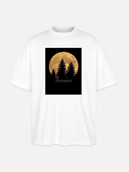 Moonlit Pines Silhouette - Stanley/Stella Blaster Oversized T-Shirt - white