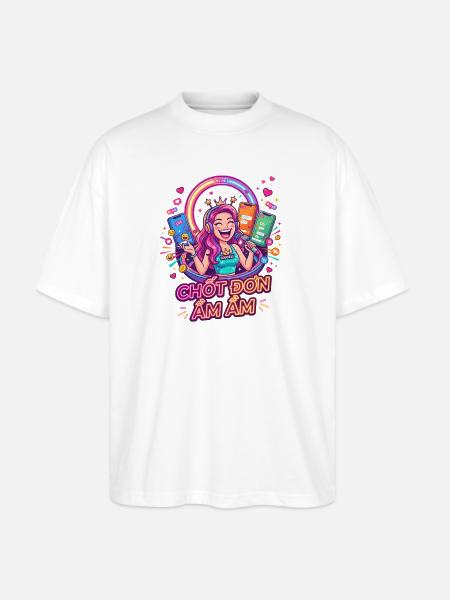 Neon Goddess Streamer - Stanley/Stella Blaster Oversized T-Shirt - white