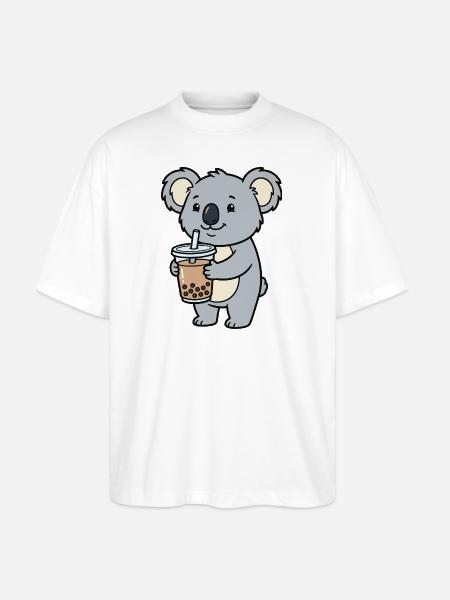 koala bubble tea - Stanley/Stella Blaster Oversized T-Shirt - white