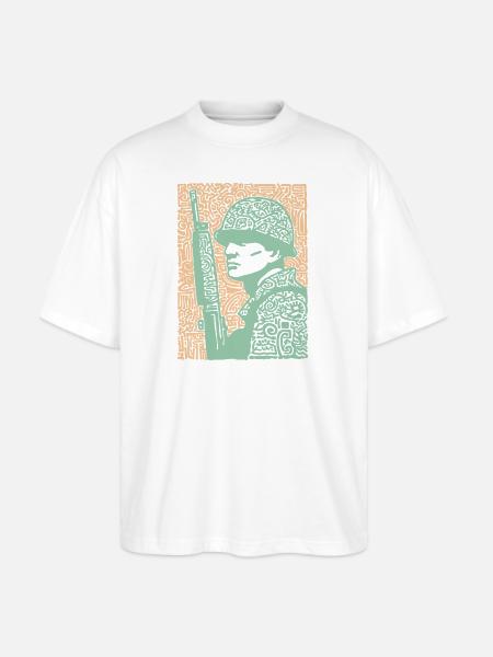 Mosaic Soldier Rifle Art - Stanley/Stella Blaster Oversized T-Shirt - white