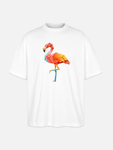 Flamingo Sunset - Stanley/Stella Blaster Oversized T-Shirt - white
