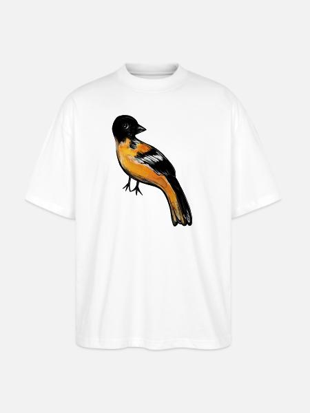 Ember Robin on Midnight - Stanley/Stella Blaster Oversized T-Shirt  - white