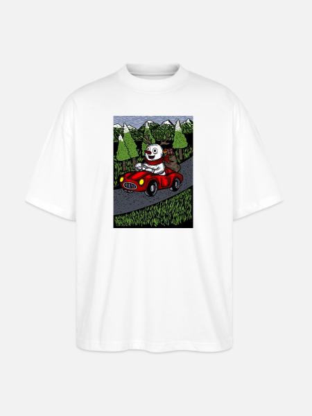 snowman blue sky version - Stanley/Stella Blaster Oversized T-Shirt - white
