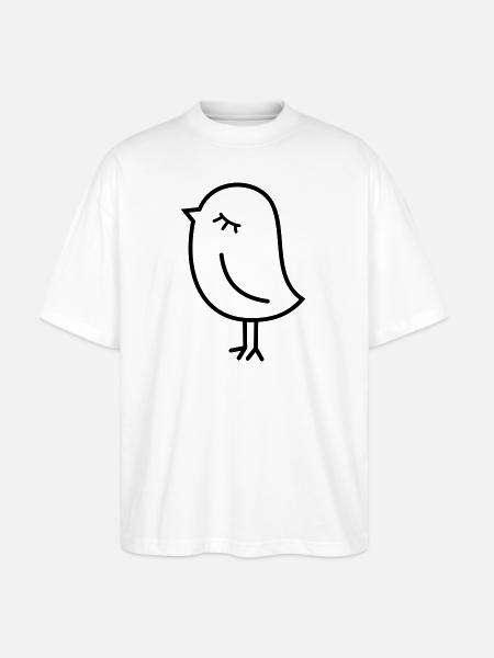 Cute Sparrow Chick – Tweeting Birdie - Stanley/Stella Blaster Oversized T-Shirt - white