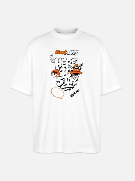 Graffiti Cone Stay Frosty Tee - Stanley/Stella Blaster Oversized T-Shirt - white