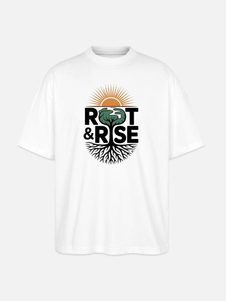 Root & Rise: Sunburst Tree - Stanley/Stella Blaster Oversized T-Shirt  - white