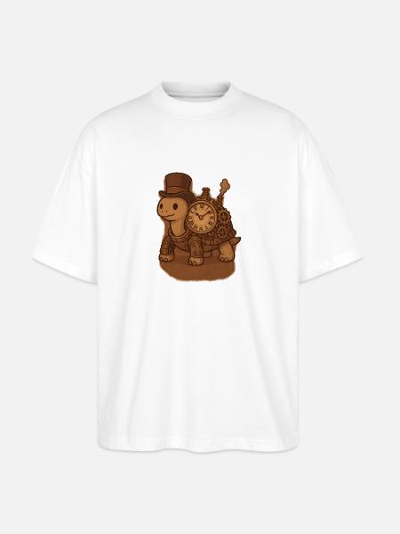 Steampunk Tortoise Clockwork - Stanley/Stella Blaster Oversized T-Shirt - white