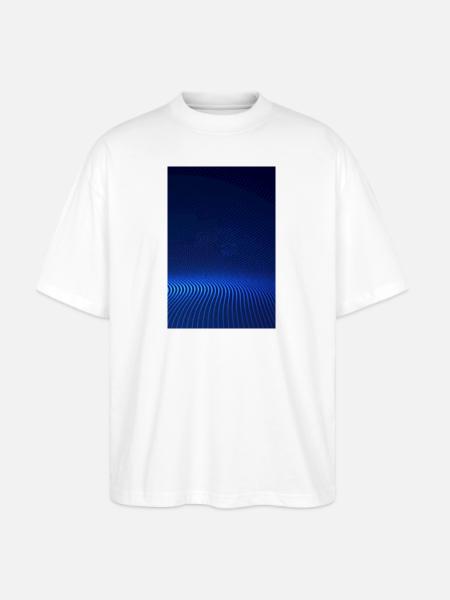 Blue Halftone Wave - Stanley/Stella Blaster Oversized T-Shirt - white