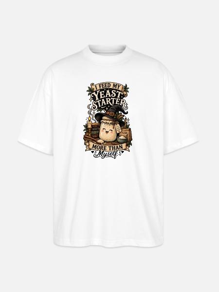 Sourdough Baking Witch Tee - Stanley/Stella Blaster Oversized T-Shirt - white