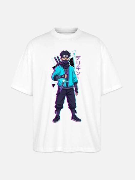 Neon Shinobi Cyan - Stanley/Stella Blaster Oversized T-Shirt - white
