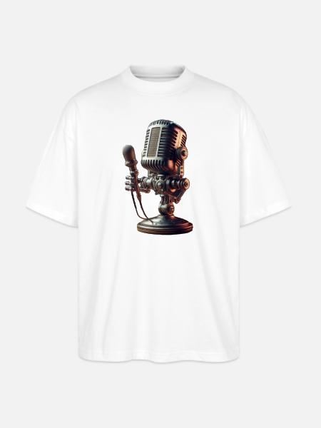 microphone - Stanley/Stella Blaster Oversized T-Shirt - white