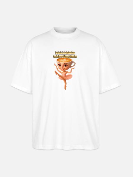 Ballerina Cappuccino Latte Art - Stanley/Stella Blaster Oversized T-Shirt - white
