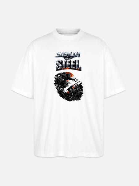 Stealth vs Steel Clash - Stanley/Stella Blaster Oversized T-Shirt - white