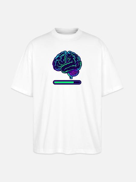 Neon Brain Progress Bar - Stanley/Stella Blaster Oversized T-Shirt - white