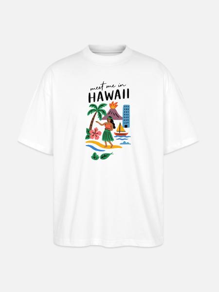 Hawaii Adventure Summer Tee - Stanley/Stella Blaster Oversized T-Shirt - white