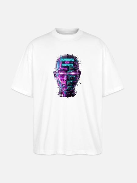 Neon Prompts AI Head - Stanley/Stella Blaster Oversized T-Shirt - white