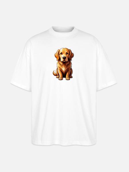 Golden Retriever Pop Art Charm - Stanley/Stella Blaster Oversized T-Shirt - white
