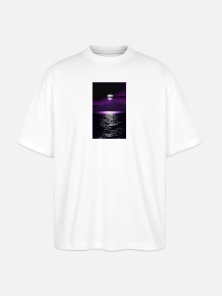 Moonlit Purple Ocean - Stanley/Stella Blaster Oversized T-Shirt - white