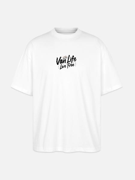 Van Life - Nocturnal Silhouette Sunburst - Stanley/Stella Blaster Oversized T-Shirt - white