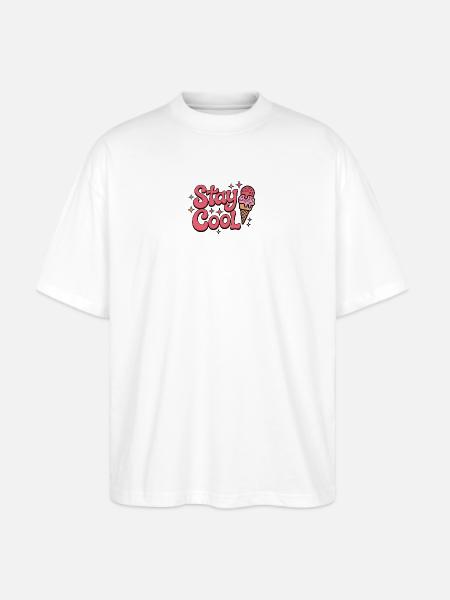 Stay Cool Ice Cream Groovy - Stanley/Stella Blaster Oversized T-Shirt - white