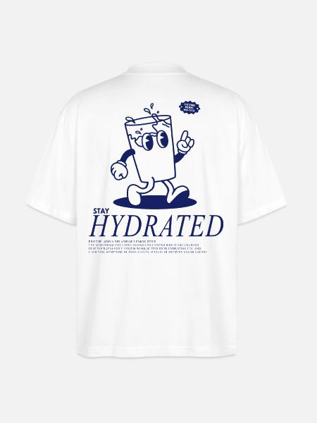 Stay Hydrated - Drink Your Water - Stanley/Stella Blaster Oversized T-Shirt  - white