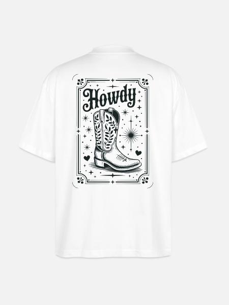 Howdy Boots Western Night - Stanley/Stella Blaster Oversized T-Shirt - white