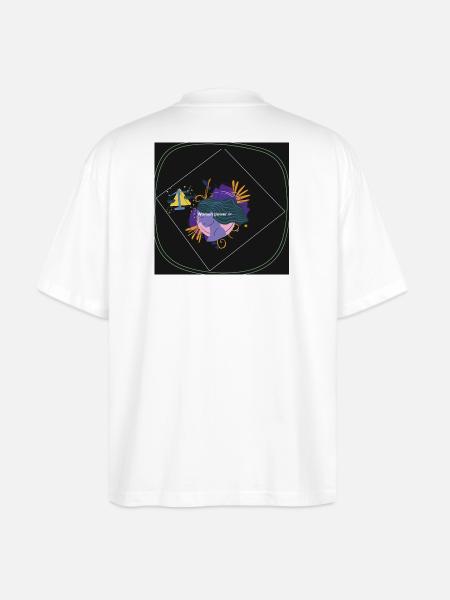 Women Power: Bold Balance Emblem - Stanley/Stella Blaster Oversized T-Shirt  - white